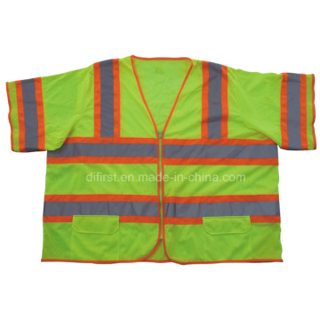 Orange Hi Visibility Reflective Vest with Short Sleeve (DFJ012)